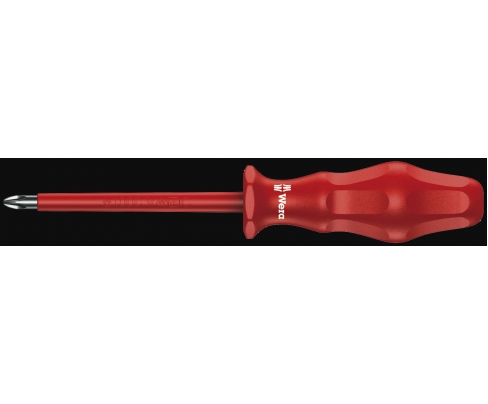 Отвертка Wera Kraftform Classic Phillips-Recess 1762 i PH VDE WE-031249 PH 0 х 80 крестовая изолированная