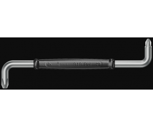 Изогнутая отвертка PH3+4 Wera 919 PH WE-017210