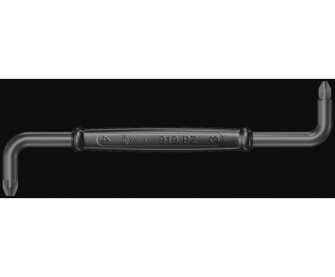 Изогнутая отвертка PZ3+4 Wera 919 PZ WE-017310