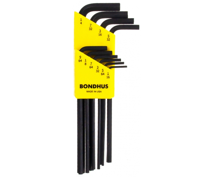 Набор штифтовых ключей HEX Bondhus 12138 дюймовых длинных 10 предметов