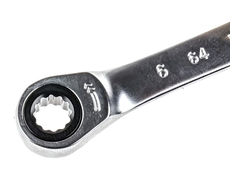 Ключ гаечный двусторонний накидной с трещоткой 6х7 мм Facom 64.6X7