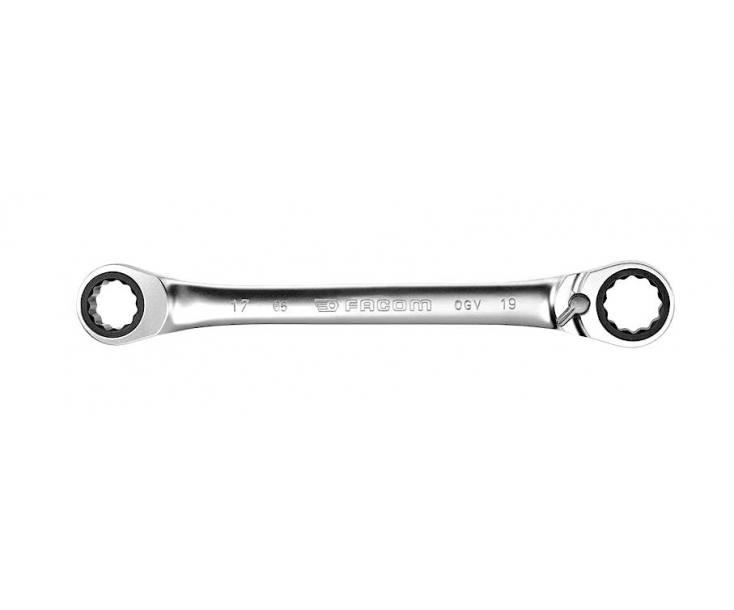 Ключ гаечный двусторонний накидной с трещоткой 14х15 мм Facom 65.14X15