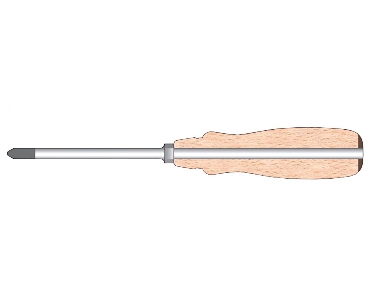 Отвертка Felo серия 335 3,5x75 ударная шлицевая 33503590 с деревянной ручкой