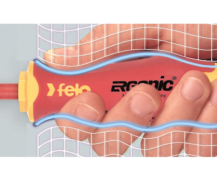 Отвертка шлицевая диэлектрическая E-Slim Felo Ergonic серия 413 4,5x125 41394590