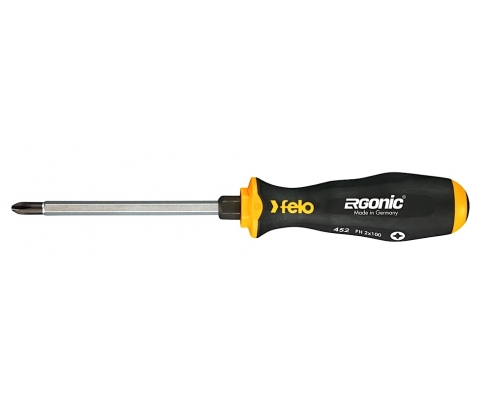 Отвертка крестовая Phillips Felo Ergonic серия 452 PH3x150 45230540 с шестигранным жалом под ключ