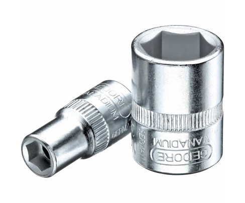 Головка торцовая метрическая шестигранная 1/4" 20 13 HEX Nut 13 мм Gedore 6166640