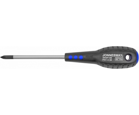 Отвертка крестовая Phillips PH1 x 80 Jonnesway FULL STAR D04P180