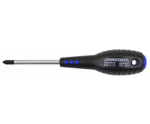 Отвертка крестовая Phillips PH2 x 75 Jonnesway FULL STAR D04P275