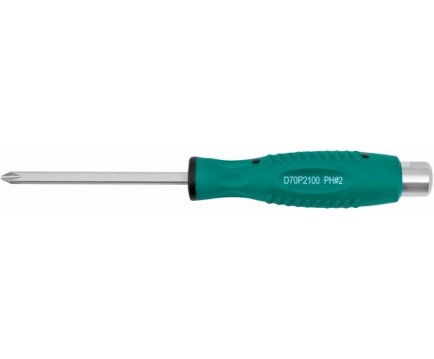 Отвертка крестовая Phillips PH2 x 100 ударная с шестигранным жалом Jonnesway D70P2100
