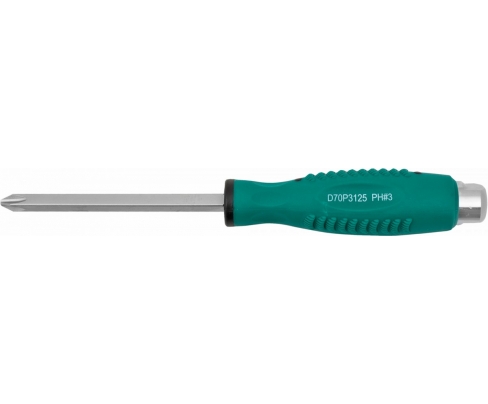 Отвертка крестовая Phillips PH3 x 125 ударная с шестигранным жалом Jonnesway D70P3125