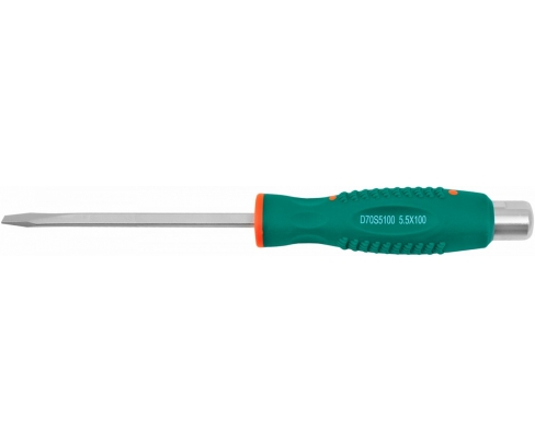 Отвертка шлицевая SL5.5 x 100 ударная с шестигранным жалом Jonnesway D70S5100