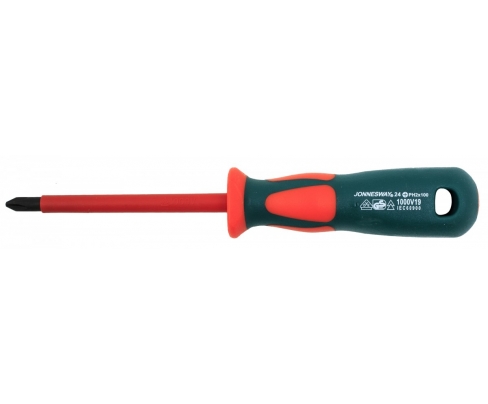 Отвертка крестовая диэлектрическая Phillips PH2х100 VDE Jonnesway DV13P2100