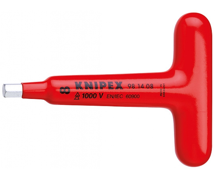 Отвертка VDE для винтов с профилем "внутренний шестигранник" с Т-образной ручкой Knipex KN-981406