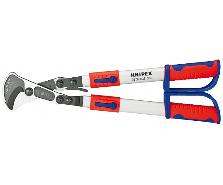 Ножницы для резки кабелей (по принципу трещотки) с выдвижными рукоятками Knipex KN-9532038