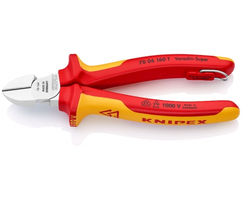 Кусачки боковые VDE Knipex KN-7006160T со страховочным креплением