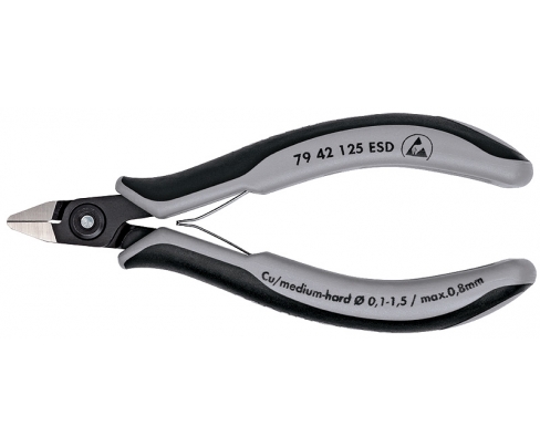 Прецизионные кусачки боковые для электроники антистатические ESD Knipex KN-7942125ESD