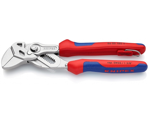Клещи переставные-гаечный ключ со страховочным креплением Knipex KN-8605180T
