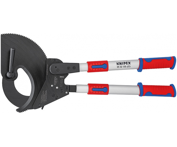 Ножницы для резки кабелей (по принципу трещотки) с выдвижными рукоятками Knipex KN-9532100