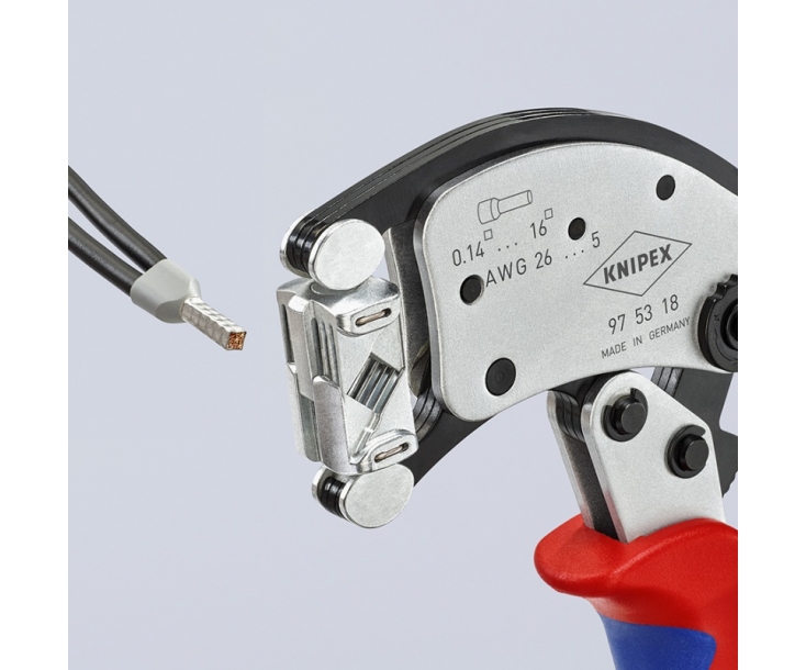 Клещи самонастраивающиеся Twistor16 для опрессовки контактных гильз 0,14 - 16,0 мм² Knipex KN-975318