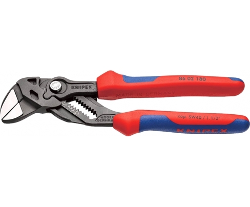 Клещи переставные-гаечный ключ фосфатированные, 180 мм Knipex KN-8602180