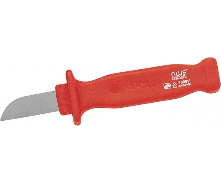 Нож VDE с прямым толстым лезвием с защитным колпачком 200 мм NWS 2040