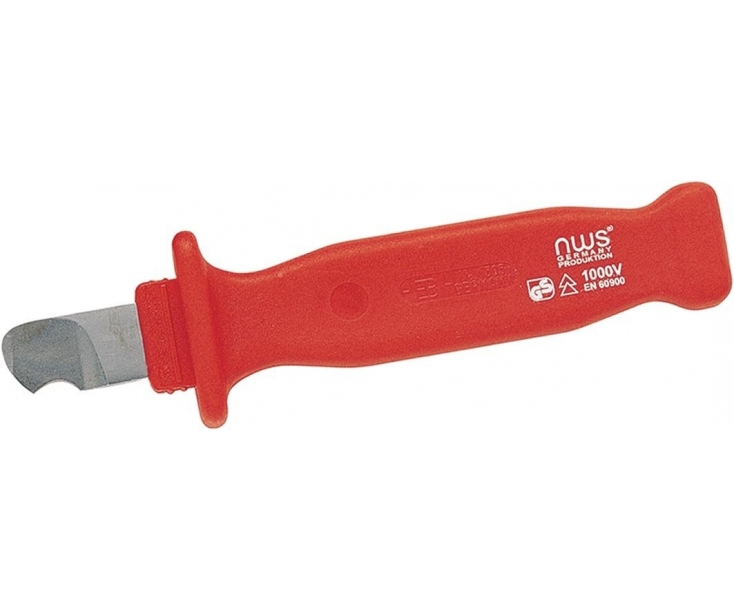 Нож VDE с фиксированным прямым лезвием и шлифованным полукругом для полимерного кабеля 185 мм NWS 2041