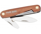 Нож кабельный складной с деревянной ручкой с круглым скребком, разверткой и отверткой 180 мм NWS 963-3-75