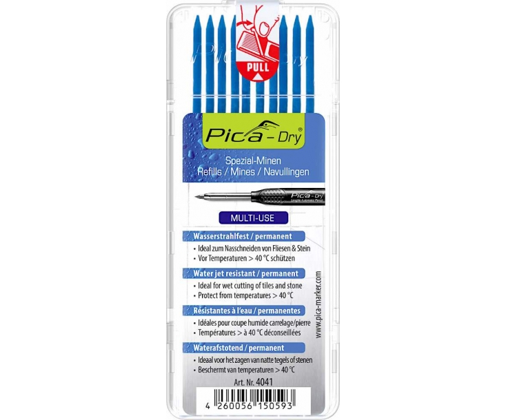 Грифели для карандаша Pica-Dry синие Special Pica 4041 10 пр.