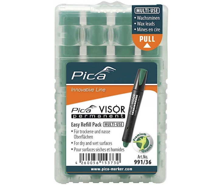 Стержни сменные для Pica-Visor зеленые 991/36 4 шт.