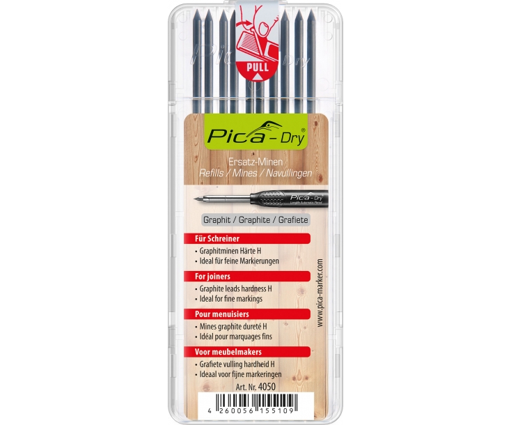 Набор для разметки с карандашом Pica-Dry и графитовыми грифелями Pica 30405 (3030+4050)