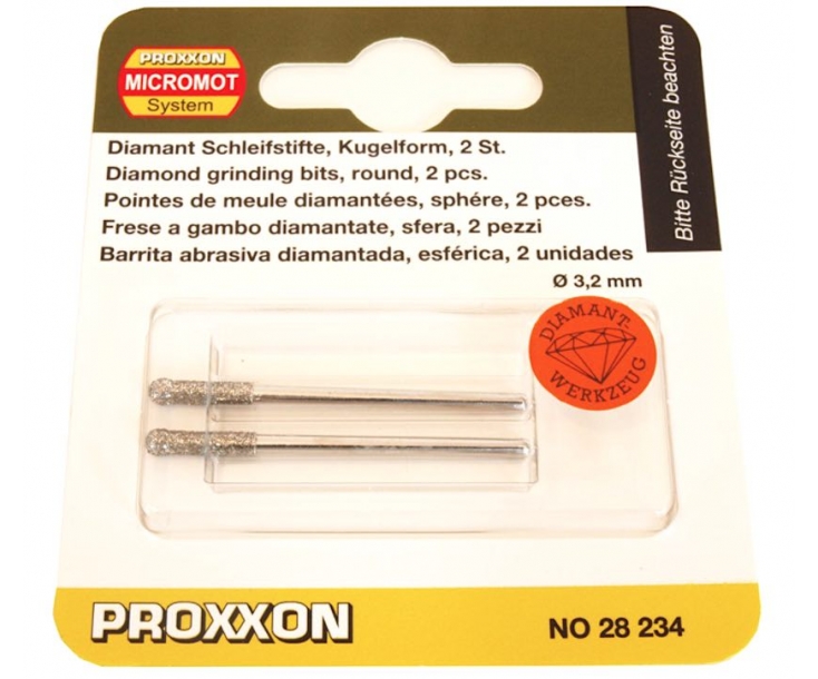 Бор с алмазным напылением (шар 3.2 мм) Proxxon 28234 2 шт.