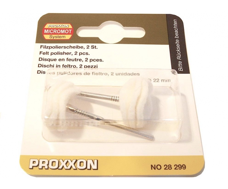 Насадки полировальные флисовые (диск Ø 22 мм) Proxxon 28299 2 шт.