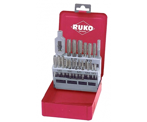 Набор метчиков ручных M3 - М12 с воротком Ruko 245002