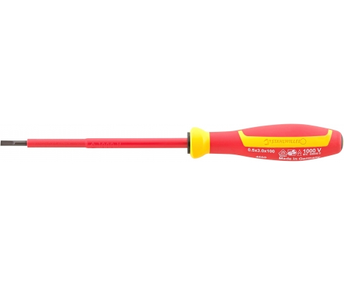 Отвертка диэлектрическая шлицевая DRALL+ 4660 VDE 3 3,5х100 Stahlwille 46603035
