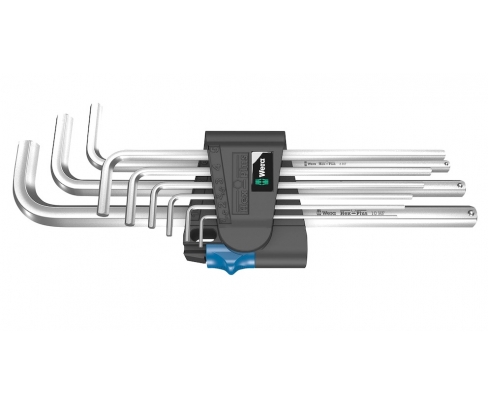 Набор Г-образных ключей, метрических, хромированных Wera 950/9 L Hex-Plus HF 1 WE-022130