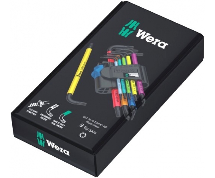 Набор Г-образных ключей TORX Wera 967/9 TX Multicolour HF 1 WE-024179