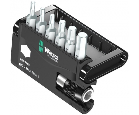 Bit-Check 7 Hex-Plus 1 Набор насадок Hex-Plus и держатель Wera WE-056168 7 пр.