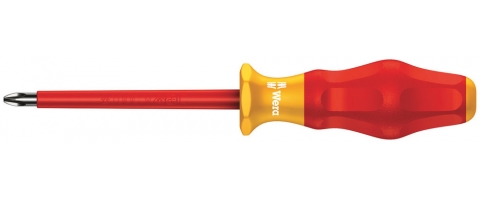Изолированная отвертка для винтов Kraftform Comfort Wera 1165 i PZ VDE, PZ 1 / 80 мм, WE-031611