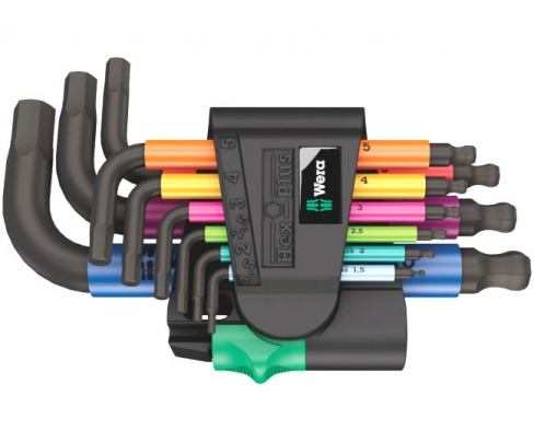 Набор Г-образных ключей, метрических, Wera 950/9 Hex-Plus Multicolour 2 WE-133164