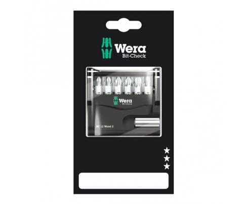 Bit-Check 12 Wood 2 SB Набор насадок (PH, PZ, TX) и держатель Wera WE-136391