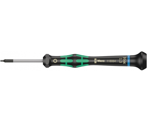 Отвертка HEX Wera Kraftform Micro для электронщика 2054 WE-118074 0.05" х 60 с шестигранной головкой
