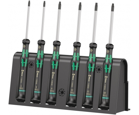 Набор отверток для электронщиков Wera Kraftform Micro 2067/6 TORX BO WE-118154 для винтов с предохранительным штифтом 