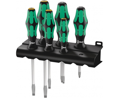 Набор отверток SL PZ Wera Kraftform Plus Lasertip 334/355 SK/6 WE-007681 + подставка