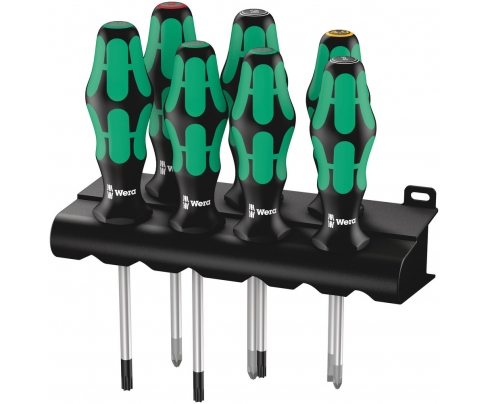 Набор отверток SL PH PZ TORX Wera Kraftform Plus Lasertip 335/350/367/7 WE-320540  + подставка