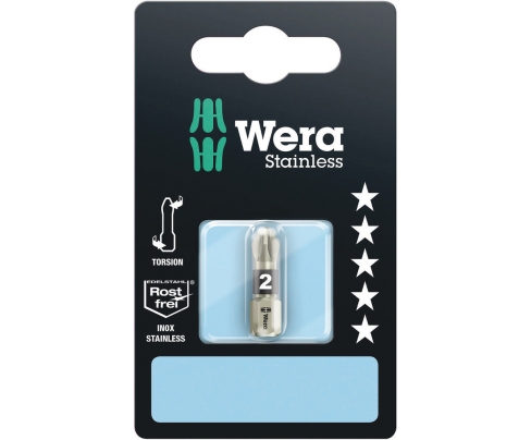 Насадка Pozidriv Wera 3855/1 TS SB WE-073613  PZ 1 х 25 мм нержавеющая сталь крестовая (5 шт)