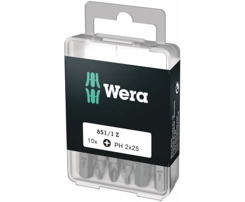 851/1 Z DIY 10 крестовых насадок PH 2 х 25 Wera WE-072401