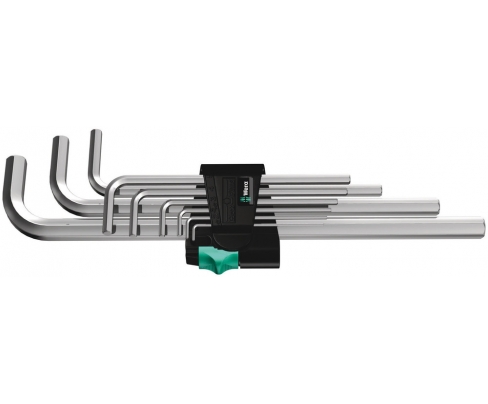 Набор г-образных ключей, метрических, хромированных Wera 950 L/9 SM N WE-021909
