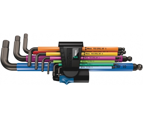Набор Г-образных ключей, метрических, Wera 950/9 HF 1 Multicolour BlackLaser с фиксирующей функцией  Wera WE-022210