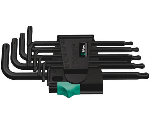 Набор Г-образных ключей Wera 967 PKL/9 TORX® BlackLaser WE-024242
