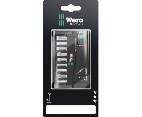 Bit-Check 10 Universal 3 SB Набор насадок (PH, PZ, SL) и держатель Wera WE-073410